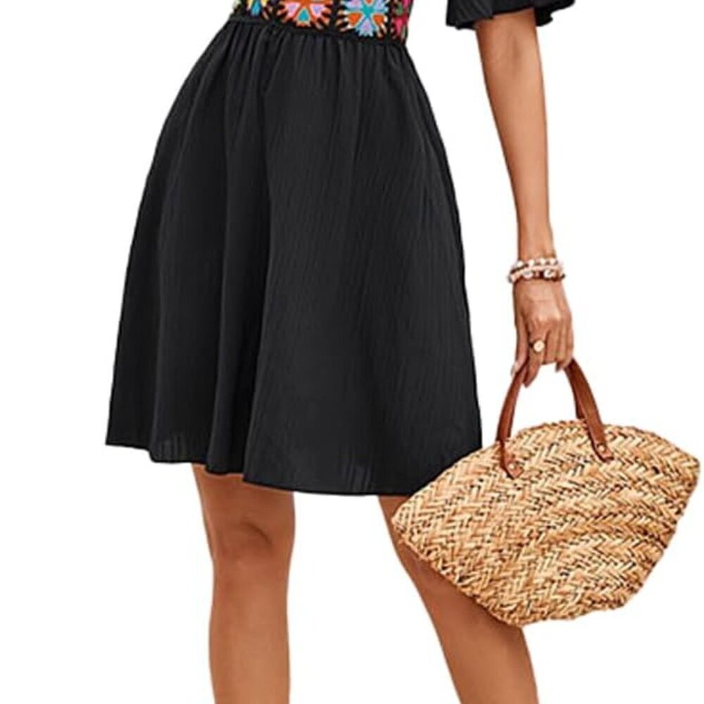 Women's Linen V-Neck Flutter Sleeve Wrap Dress Casual Beach Holiday - Picture 2 of 8